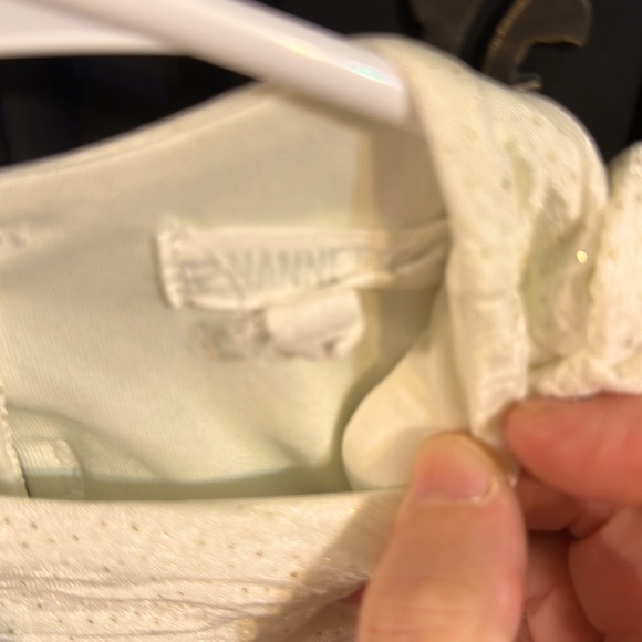 Off white Ruffled dress with rosettes on the bottom button up back 6-9 months - Picture 7 of 10